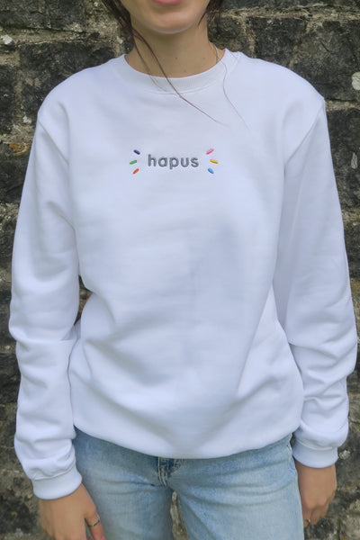White organic cotton hapus sweatshirt